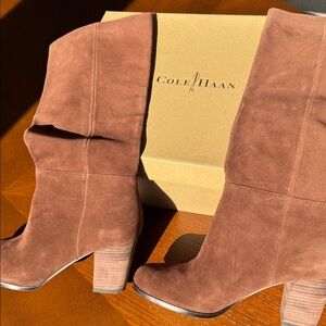 Cole Haan Cassidy tall boot,chestnut suede. NWT